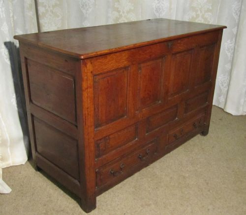 fig 2. Georgian Oak Panelled Two Drawer Mule Chest