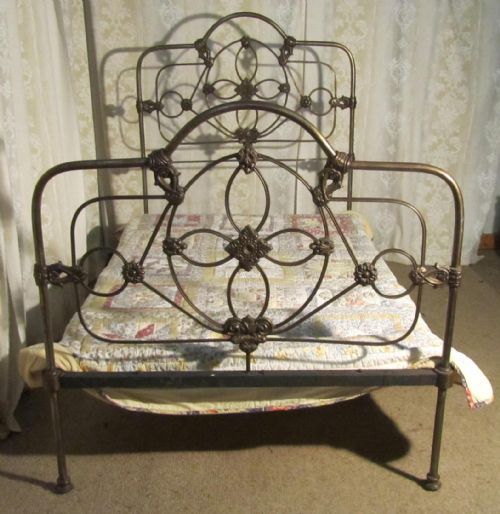fig 1. Striking Victorian Cast Iron 4ft Double Bed
