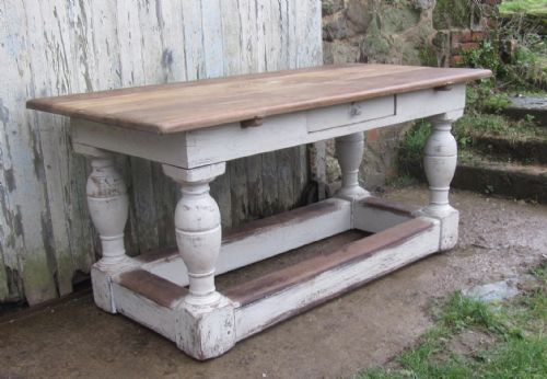 19th Century Farmhouse Shabby Oak Refectory Table