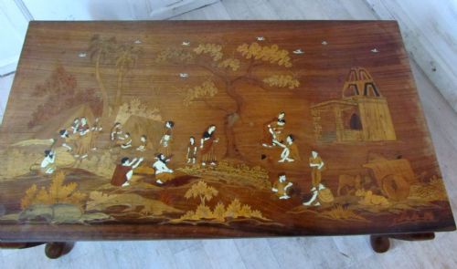 fig 1. A Stunning Art Deco Inlaid Coffee Table in an Indian Theme