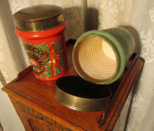 fig 1. Pair of Painted Shop Tobacco Jars