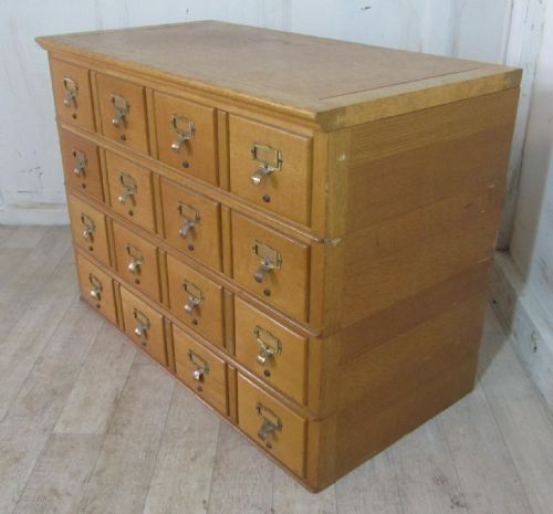 fig 1. Golden Oak Card Index Filing Cabinet, Wine Rack