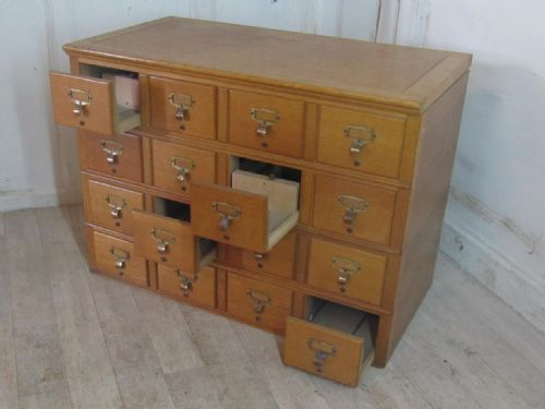 fig 2. Golden Oak Card Index Filing Cabinet, Wine Rack