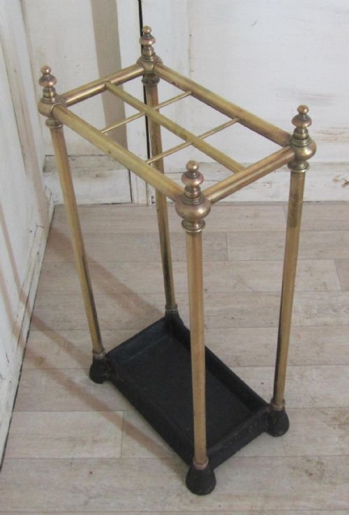 A Victorian Brass and Cast Iron Walking Stick Stand or Umbrella Stand