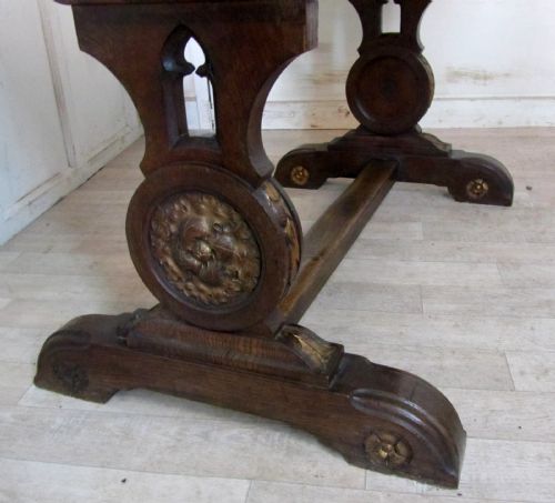 fig 1. Victorian Arts and Crafts Oak Refectory Table