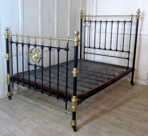 A Good 19th Century Brass and Iron Double Bed