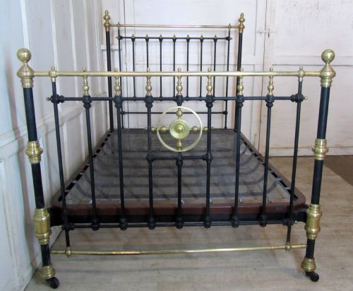 fig 1. A Good 19th Century Brass and Iron Double Bed