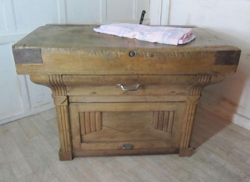 French Art Deco Butchers Block, Chopping Block
