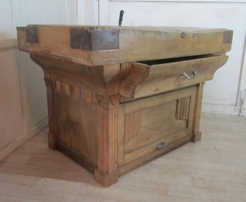 fig 1. French Art Deco Butchers Block, Chopping Block