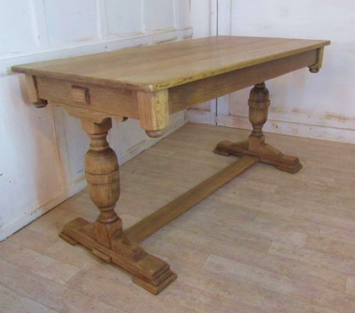 Victorian Sun Bleached Oak Refectory Table