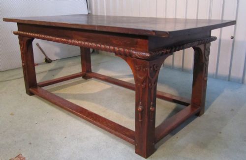 A 19th Century English Arts and Crafts Oak Refectory Table