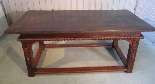 fig 1. A 19th Century English Arts and Crafts Oak Refectory Table
