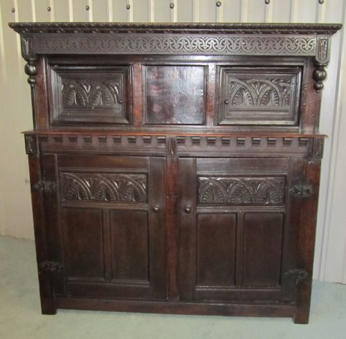 Charming 18th Century Inlaid Court Cupboard