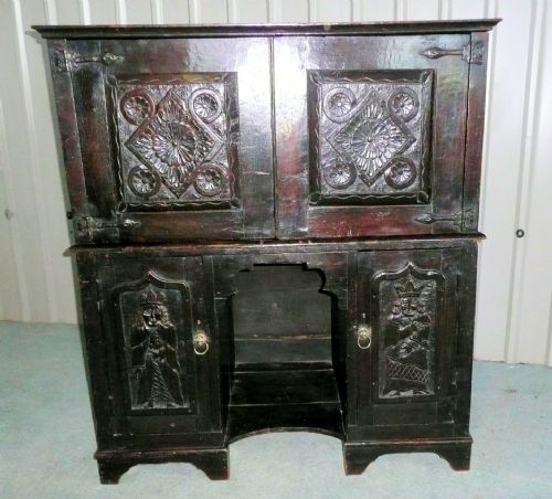 17th Century Carved Oak Estate Cupboard
