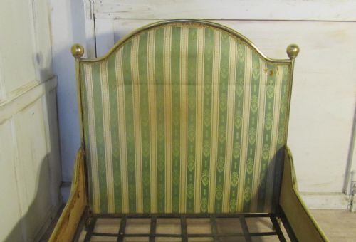 fig 2. 19th Century French Upholstered Brass Bed, Single Day Bed