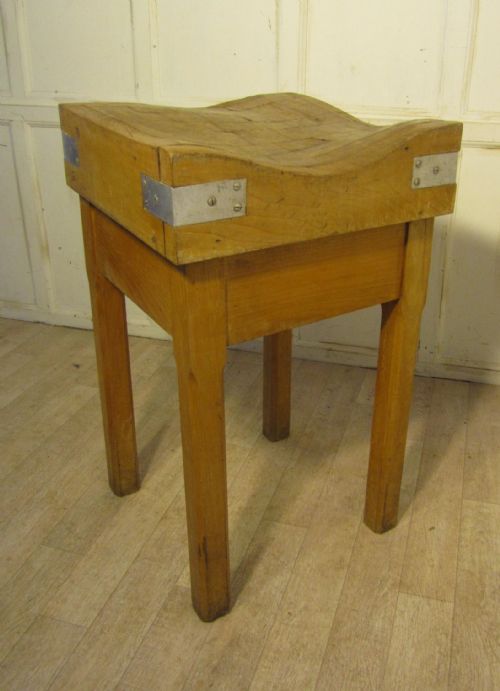 fig 1. A Well Used Vintage French Butchers Block