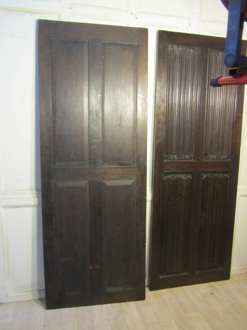 fig 2. 3 Large pieces of Antique Carved Oak Wall Paneling, Bed Head, Dressing Screen