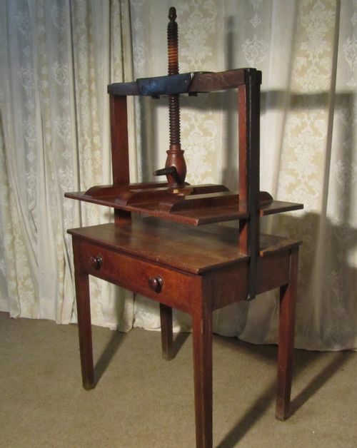 fig 1. Georgian Press for Linen, Maps or Books