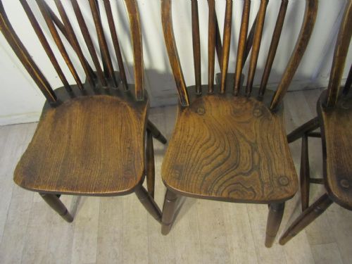 fig 2. Set of 4 Victorian Beech & Elm Hoop Back Windsor Chairs