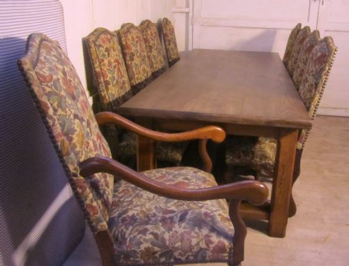 fig 1. A Long French Farmhouse Oak Dining Table from Brittany