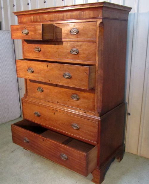 fig 1. A Victorian Blonde Mahogany Chest on Chest
