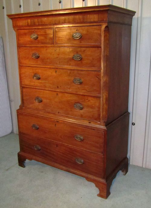 fig 2. A Victorian Blonde Mahogany Chest on Chest