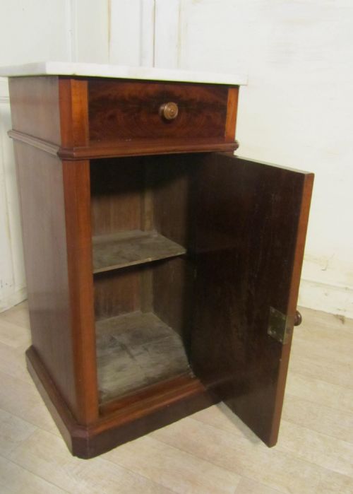 fig 1. Victorian Mahogany and Marble Bedside Cupboard
