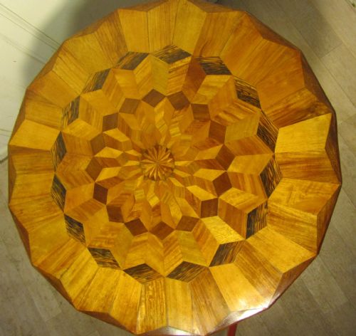 Superb Victorian Multi Wood Inlaid Occasional Table