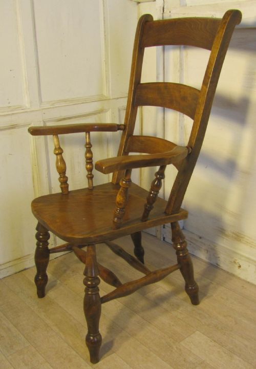 Victorian Beech and Bar Back Carver Chair