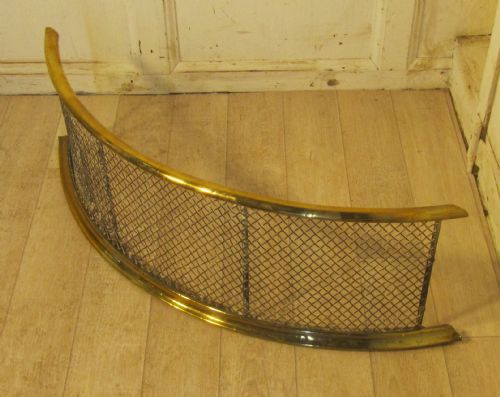 fig 1. A Half Moon Curved Victorian Brass and Iron Club Fender