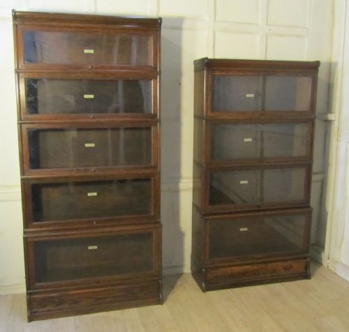 fig 1. A 5 Stack Oak Globe Wernicke Barristers Bookcase or Filing Cabinet