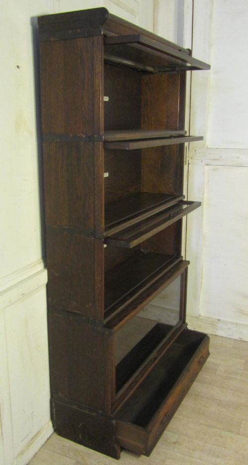 fig 1. A 4 Stack Oak Globe Wernicke Barristers Bookcase or Filing Cabinet