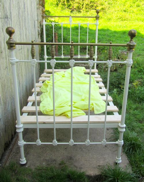 fig 1. A Superb Quality, Heavy, Victorian Brass and Iron Single Bed