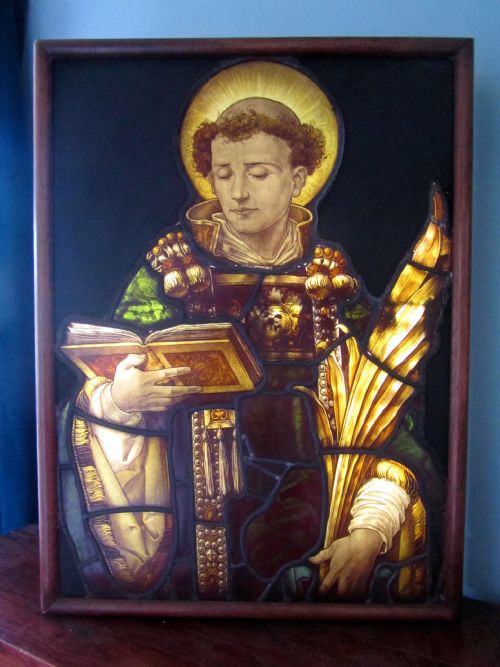 Painted and Stained Glass Window, Leaded Glass Church Window