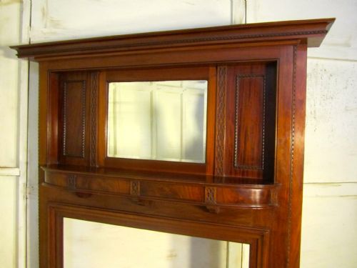 fig 1. Large Victorian Inlaid Mahogany Fireplace