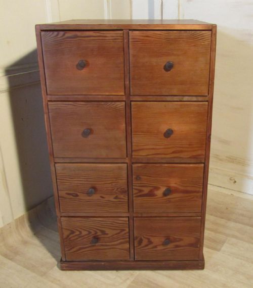 fig 1. 8 Drawer Victorian Pine Chest of Drawers