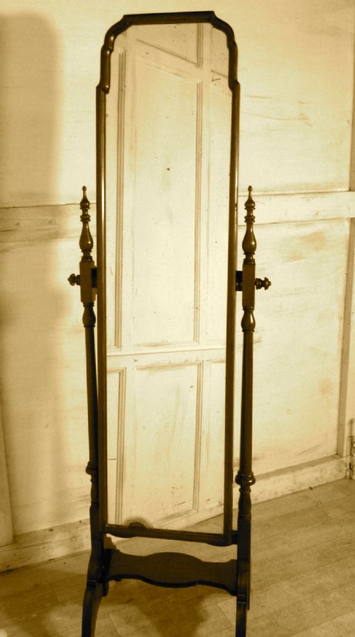 Edwardian Mahogany Cheval Mirror