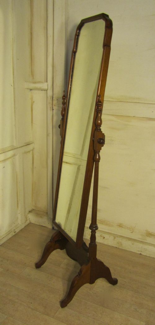 fig 1. Edwardian Mahogany Cheval Mirror