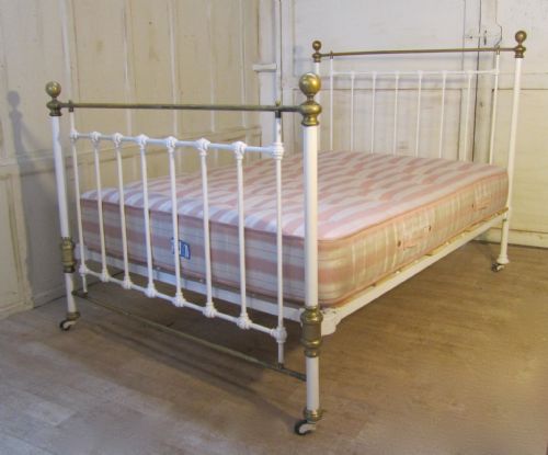 A Superb Quality, Heavy Victorian Brass and Iron Double Bed