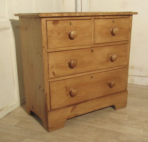A Good Victorian Rustic Pine Chest of Drawers, Stripped and Hand Waxed.