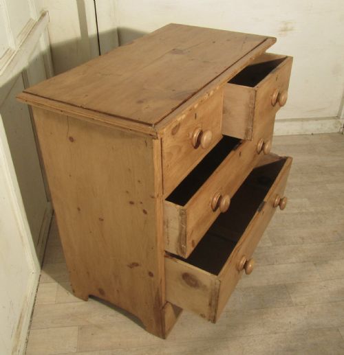 fig 1. A Good Victorian Rustic Pine Chest of Drawers, stripped and hand waxed.