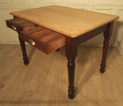 fig 2. A Traditional Victorian Scrub Top Pine Kitchen Table