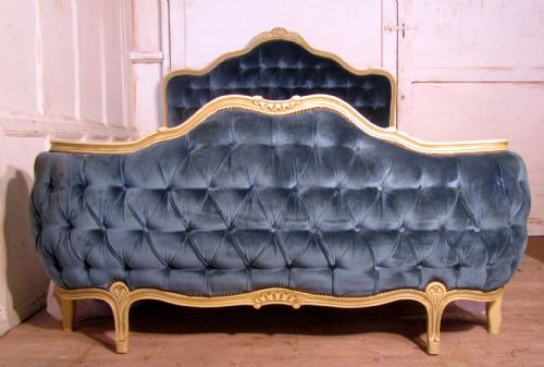 fig 1. 19th Century French Blue Corbielle Chateau Double Bed