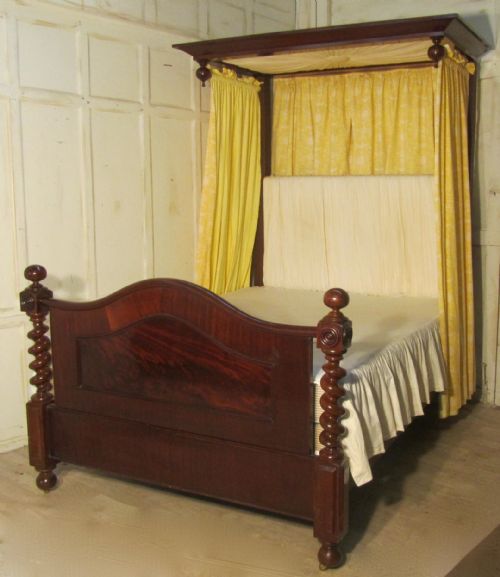 fig 3. Victorian Mahogany 5ft Half Tester Bed