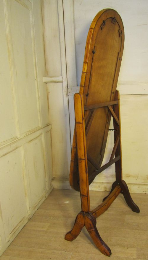 fig 2. Art Deco Oval Bamboo Cheval Mirror