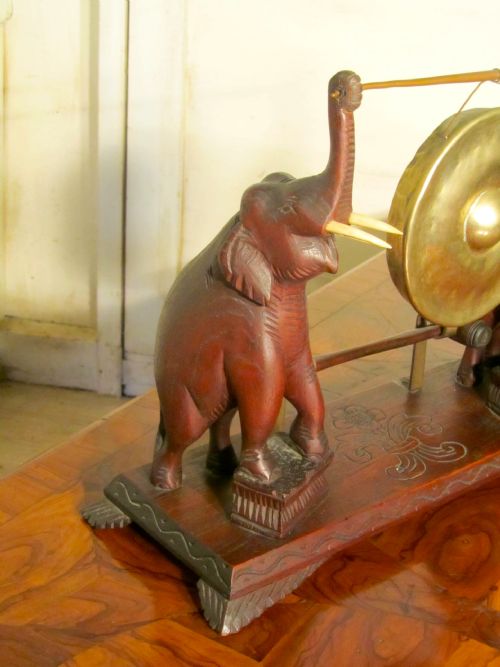 fig 1. Indian Carved Elephant Table Gong