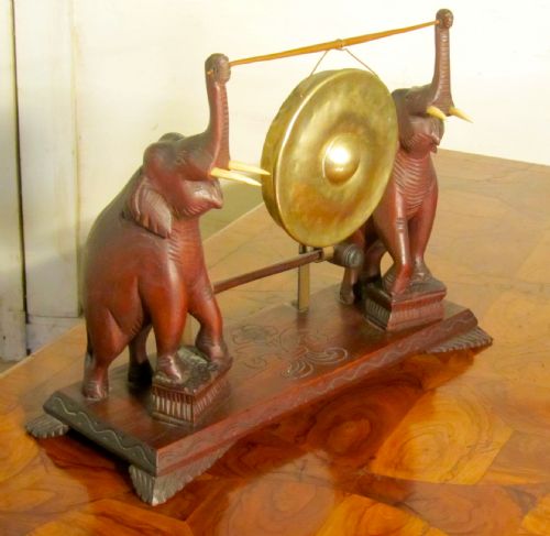 fig 2. Indian Carved Elephant Table Gong