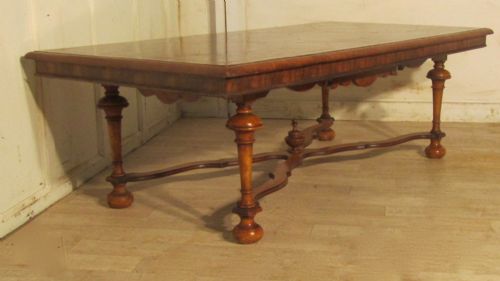 A Long Burr Walnut Veneered Coffee Table