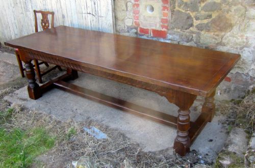 fig 1. Superb Large English Country Oak Table DiningTable