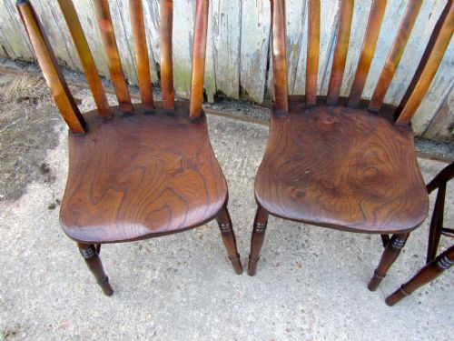 fig 1. Set of 4 Victorian Slat Back Farmhouse Kitchen Chairs